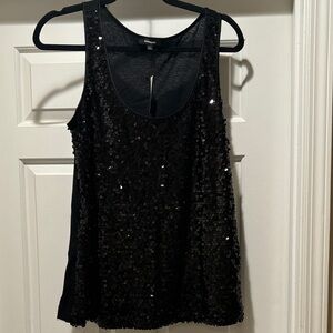 Express Black Sequin Top